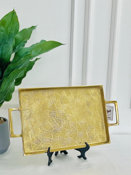 صنية مستطيلة نحاس هندي نقش 2