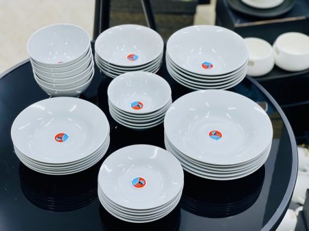 طقم صحون عملي 42 قطعة لون ابيض