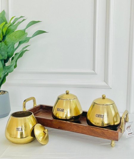 سكريات نحاس مع قاعدة خشب أكاسيا هندي