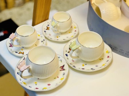 فناجين الفراشه قهوة اوشاي 6+6