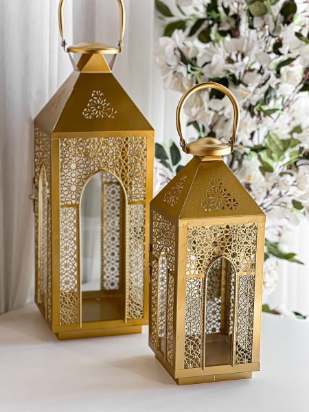 طقم فوانيس معدن سي ان سي قطعتين تقيل