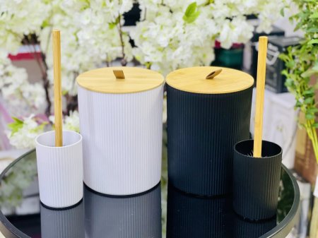 طقم سلة حمام دائري مع فرشاة