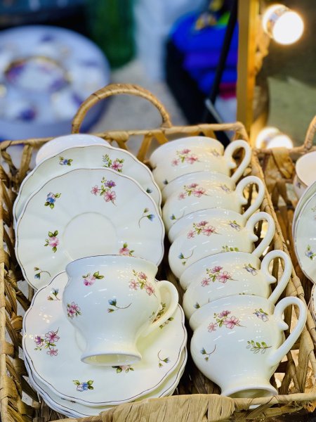 فناجين إنجليزي فنتاچ جديد شاي وقهوة 6+6