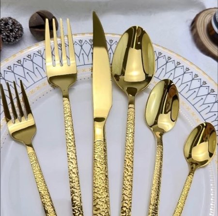 معالق شوك وسكينة سفرة موديل محجر