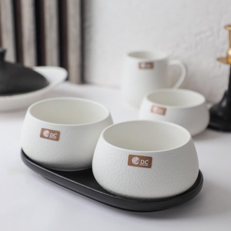 طقم ضيافة جاط مع صحنين مجور حجر مميز